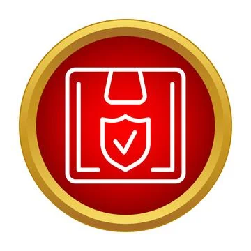 Secure delivery parcel protection with checkmark symbol Stock Illustration