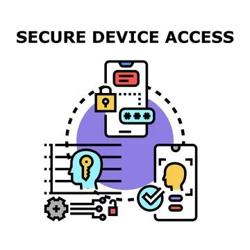Secure device access concept for digital protection Stock Illustration