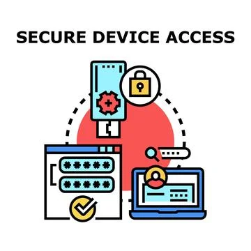 Secure device access concept for digital protection Stock Illustration