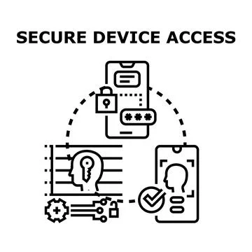 Secure device access concept for digital protection Stock Illustration