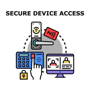 Secure device access managing digital security systems 스톡 일러스트