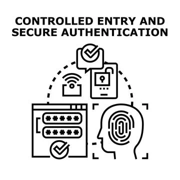 Secure digital access and biometric authentication system Stock Illustration