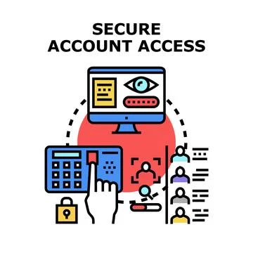 Secure digital account access with biometric authentication Stock Illustration