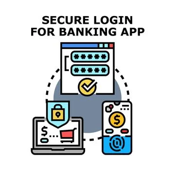 Secure digital authentication for banking application access イラスト素材