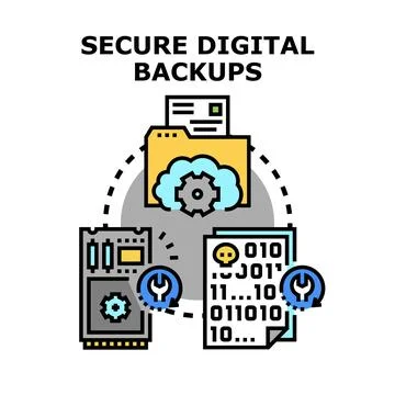 Secure digital backups protecting computer data 스톡 일러스트