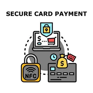 Secure digital card payment transaction concept Stock Illustration