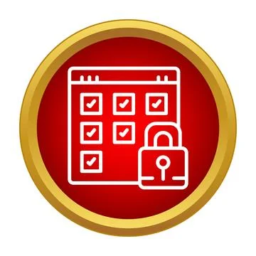 Secure digital checklist lock icon flat style Stock Illustration