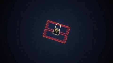 Secure Digital Chest Icon with Lock Symbol, Data Protection Concept, Cyber .. Stock Footage 348231685