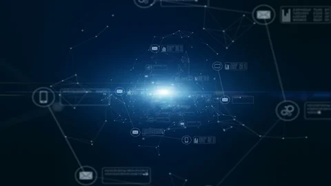 Secure Digital Data Global Network. Cyber security concept Video stock 105561657