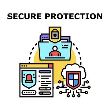 Secure digital data protection and online privacy concept Stock Illustration