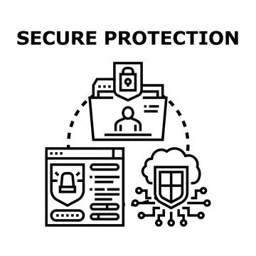 Secure digital data protection and online privacy concept Stock Illustration