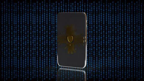Secure Digital Data Protection Device 3d render. Stockillustratie
