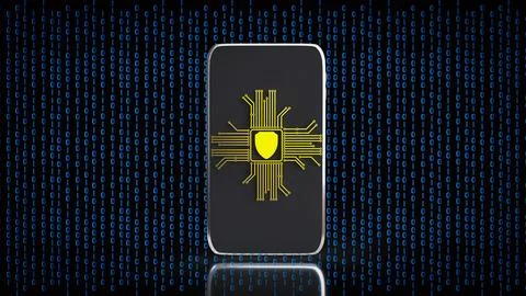 Secure Digital Data Protection Device 3d render. Illustrazione stock