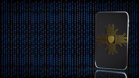 Secure Digital Data Protection Device 3d render. 스톡 사진