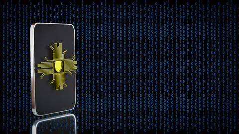 Secure Digital Data Protection Device 3d render. 스톡 사진