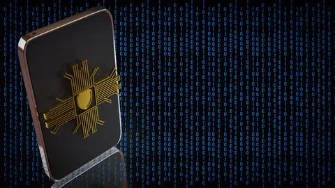 Secure Digital Data Protection Device 3d render. Foto stock