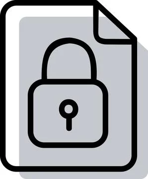 Secure digital document file protection icon Stock Illustration