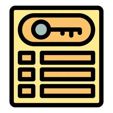 Secure digital document protecting information with encryption key Stock Illustration