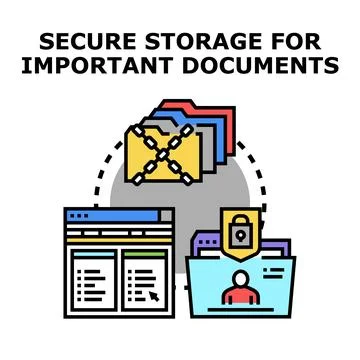 Secure digital document storage protecting privacy data Stock Illustration