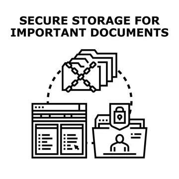 Secure digital document storage protecting privacy data Stock Illustration