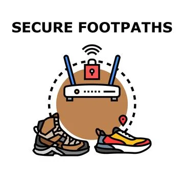 Secure digital footpaths conceptual vector illustration Stock Illustration