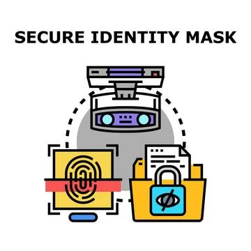Secure digital identity mask protection concept Stock Illustration