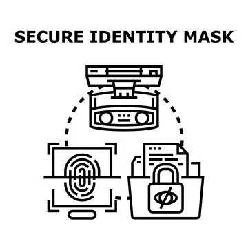 Secure digital identity mask protection concept Stock Illustration