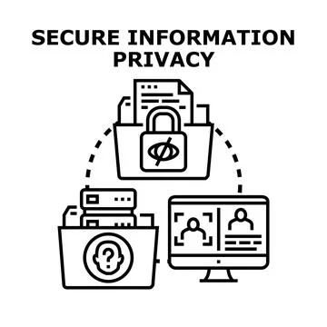 Secure digital information privacy protecting personal internet data Stock Illustration