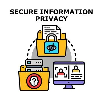 Secure digital information privacy protecting personal internet data Stock Illustration