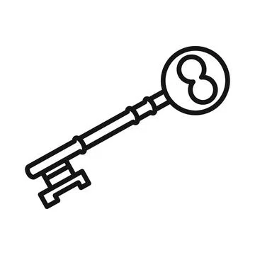 Secure Digital Key Icon Ideal for Authentication and Access Stock Illustration
