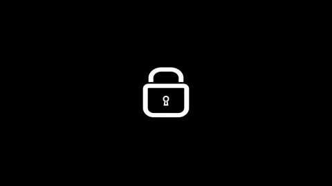 Secure Digital Lock Icon On Black Background Stock Footage 331897890