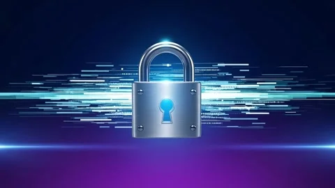 Secure Digital Lock with Neon Lights. Stock Footage 330335727