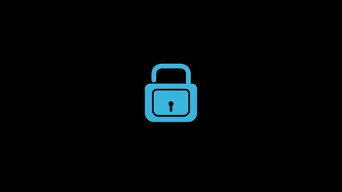 Secure Digital Lockpad Icon On Dark Background Stock Footage 331897896