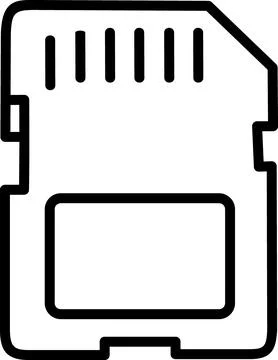 Secure digital memory card line art icon Stock Illustration