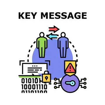 Secure digital message transmitting and receiving data Stock Illustration