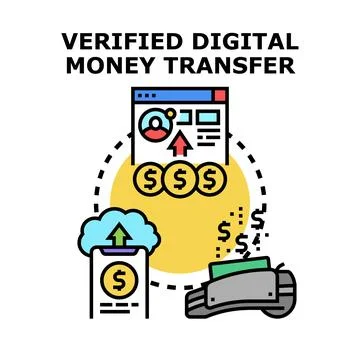 Secure digital money transfer transaction concept Stock Illustration