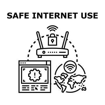 Secure digital network connection providing online safety 库存插图