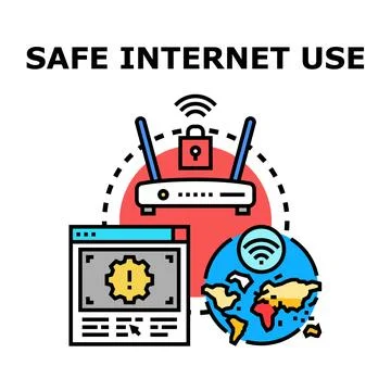 Secure digital network connection providing online safety 库存插图
