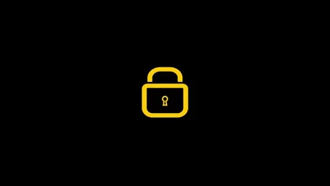 Secure Digital Padlock Icon Against Dark Background Stock Footage 331756176