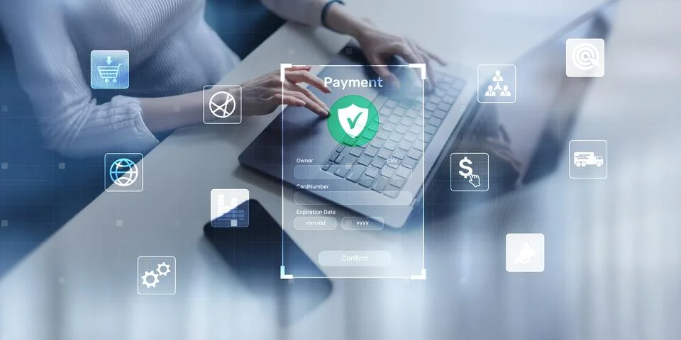 Secure Digital Payment Interface for Modern Business Transactions. Stock Photos