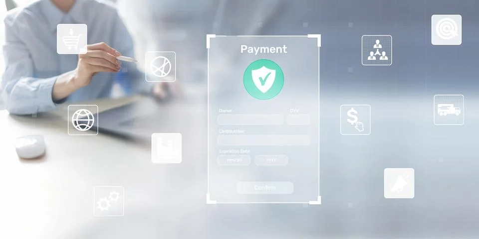 Secure Digital Payment Interface for Modern Business Transactions. Stock Photos