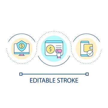 Secure digital payment loop concept icon Stock Illustration