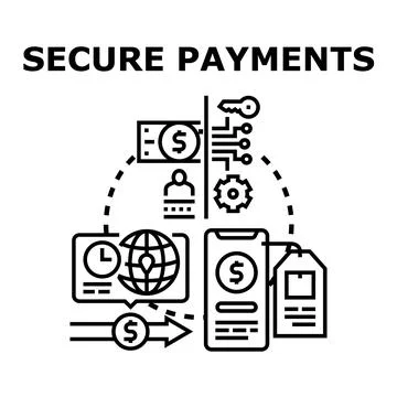 Secure digital payment processing and online financial protection concept Stock Illustration