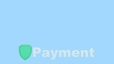 Secure Digital Payment Protection Concept 3d render. Stock Illustration