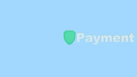 Secure Digital Payment Protection Concept 3d render. Stock Illustration