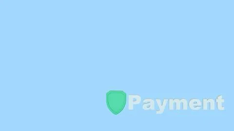 Secure Digital Payment Protection Concept 3d render. Stock Illustration