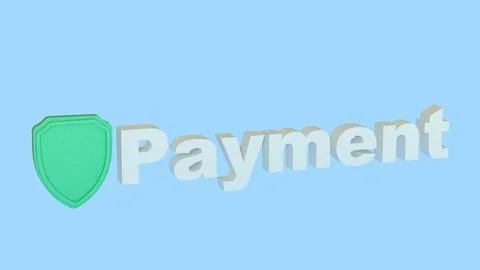 Secure Digital Payment Protection Concept 3d render. Illustrazione stock