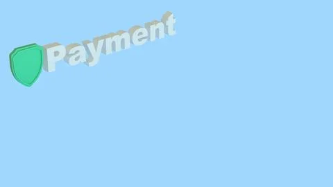 Secure Digital Payment Protection Concept 3d render. Stock Illustration