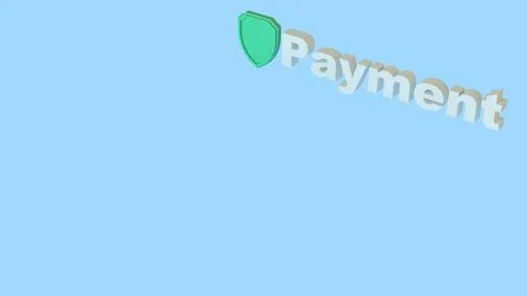Secure Digital Payment Protection Concept 3d render. Stock Illustration
