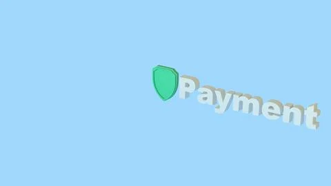 Secure Digital Payment Protection Concept 3d render. Stock Illustration